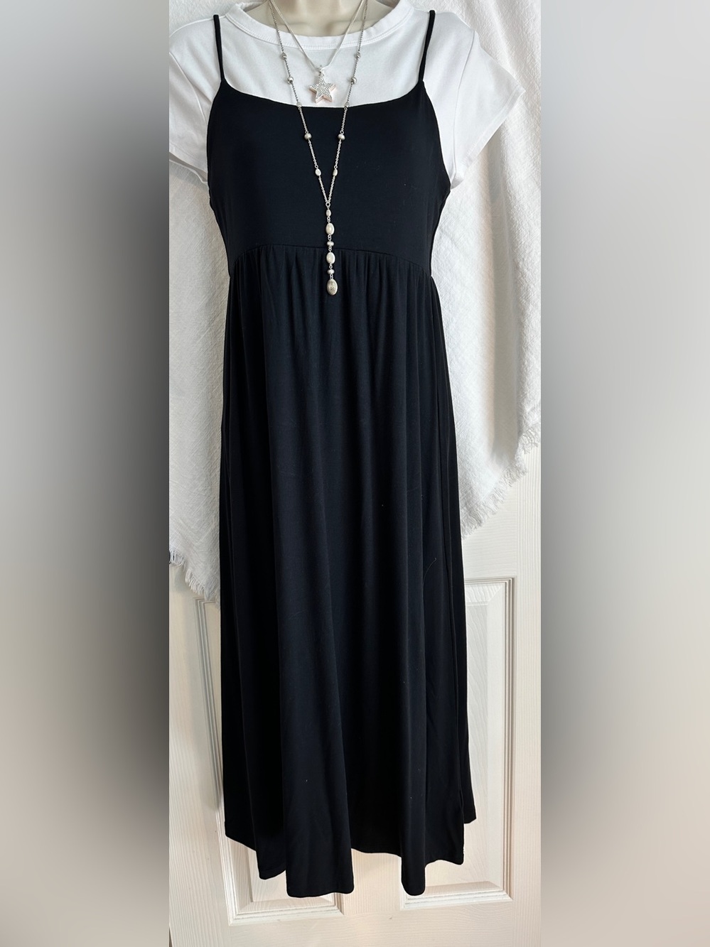 Old Navy Black Spaghetti Strap Midi Dress